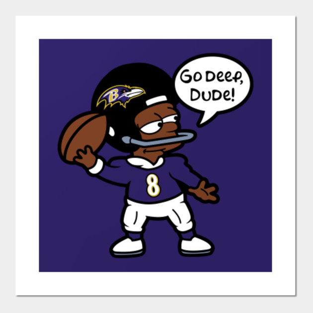 Baltimore Ravens Bart Simpson - Baltimore Ravens - Posters and Art Prints | TeePublic